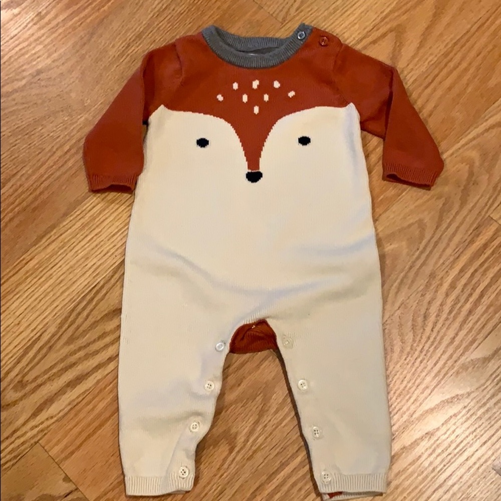 EUC Baby Gap Fox Sweater Onesie